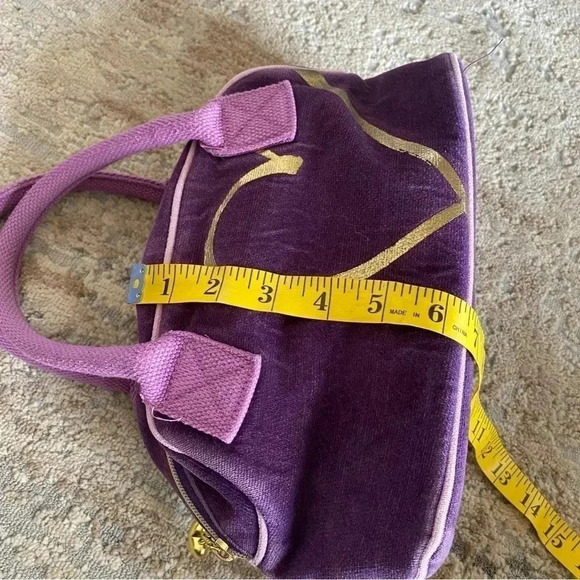 Victoria's Secret Vintage Y2K 90s Purse Handbag Purple Gold Velour - Picture 12 of 14